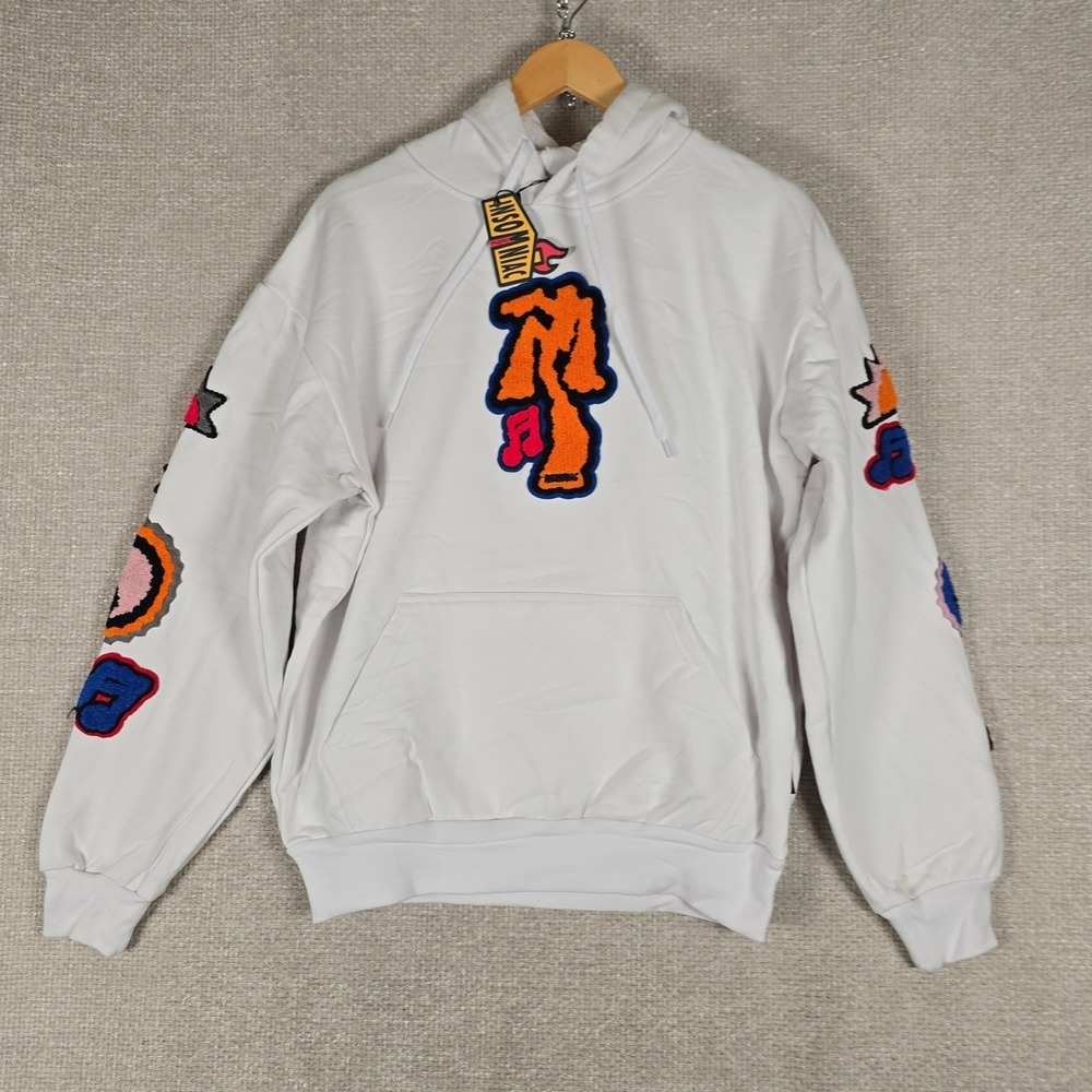Insomniac Events White Chenille Patch Graphic Hoodie Mens Medium